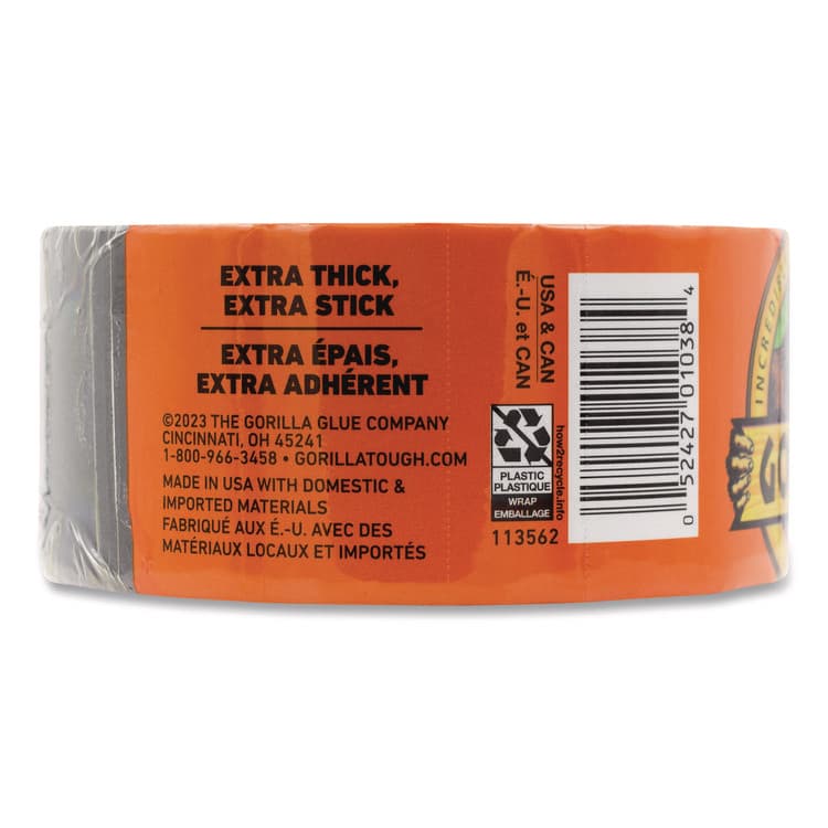 GORILLA GLUE COMPANY Gorilla Tape, 3" Core, 1.88" x 10 yds, Black (GOR105462) thumbnail 3