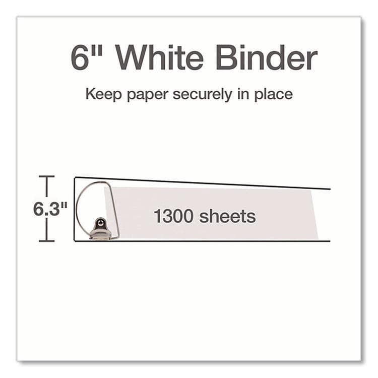 CARDINAL BRANDS . XtraLife ClearVue Non-Stick Slant-D Ring Binder, 3 Rings, 6" Capacity, 11 x 8.5, White (CRD26360) thumbnail 3