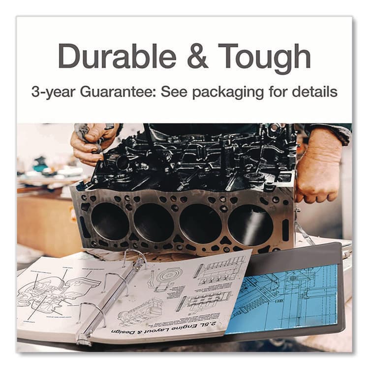 CARDINAL BRANDS . XtraLife ClearVue Non-Stick Slant-D Ring Binder, 3 Rings, 6" Capacity, 11 x 8.5, Black (CRD26361) thumbnail 2