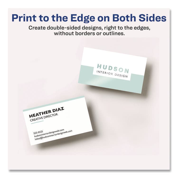 AVERY PRODUCTS CORPORATION Print to the Edge Business Cards with Sure Feed Technology, 2 x 3.5, White, 8/Sheet, 20 Sheets/Pack (AVE8801) thumbnail 4