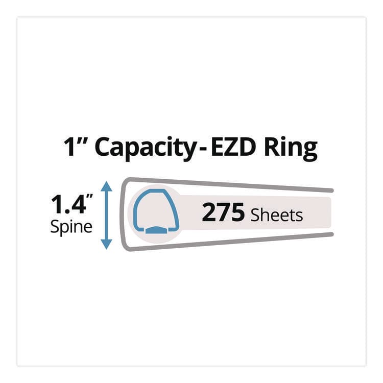 AVERY PRODUCTS CORPORATION Durable View Binder with DuraHinge and EZD Rings, 3 Rings, 1" Capacity, 11 x 8.5, White, 12/Carton (9301) (AVE09301CT) thumbnail 2