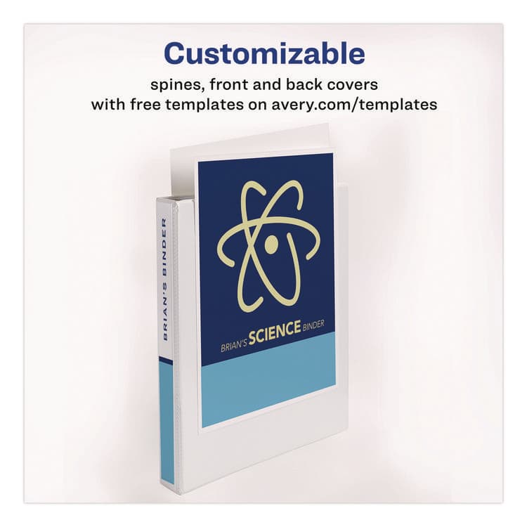 AVERY PRODUCTS CORPORATION Durable View Binder with DuraHinge and EZD Rings, 3 Rings, 1" Capacity, 11 x 8.5, White, 12/Carton (9301) (AVE09301CT) thumbnail 3