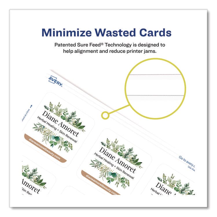AVERY PRODUCTS CORPORATION Clean Edge Square Cards, Inkjet, 2.5 x 2.5, 9 Cards/Sheet, 20 Sheets/Pack (AVE35702) thumbnail 3