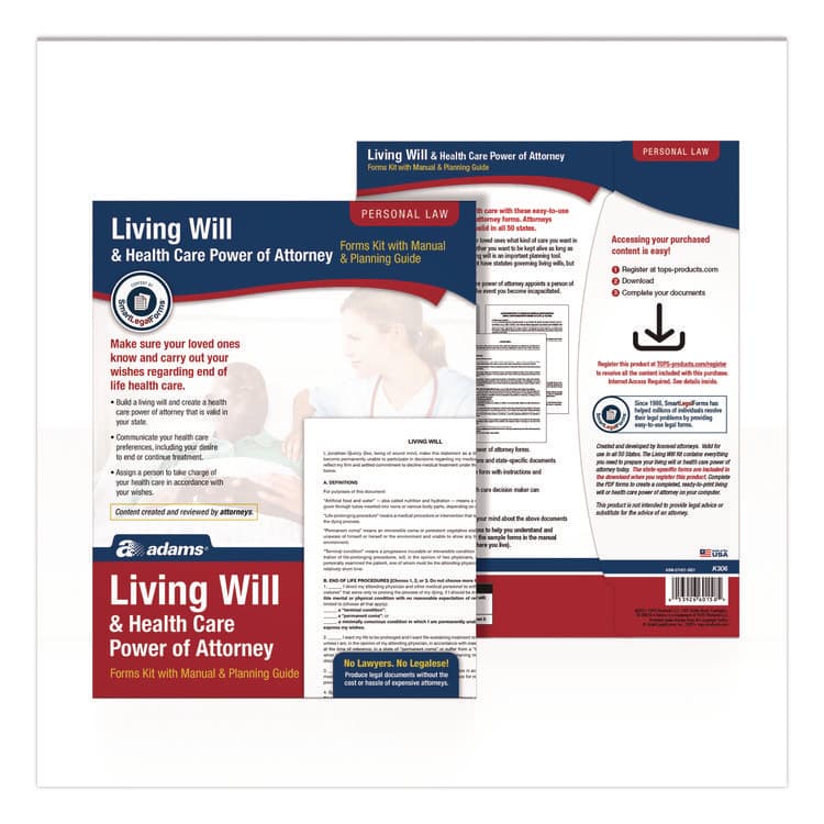CARDINAL BRANDS . Living Will and Healthcare POA Form Kit with Instructions and Digital Download, 8.5 x 11, Unlimited Number of Forms (ABFK306) thumbnail 2