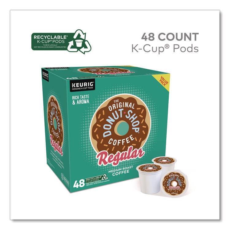 KEURIG DR PEPPER Donut Shop Coffee K-Cups, Regular, 0.39 oz, 48/Box (DSP1635475) thumbnail 2