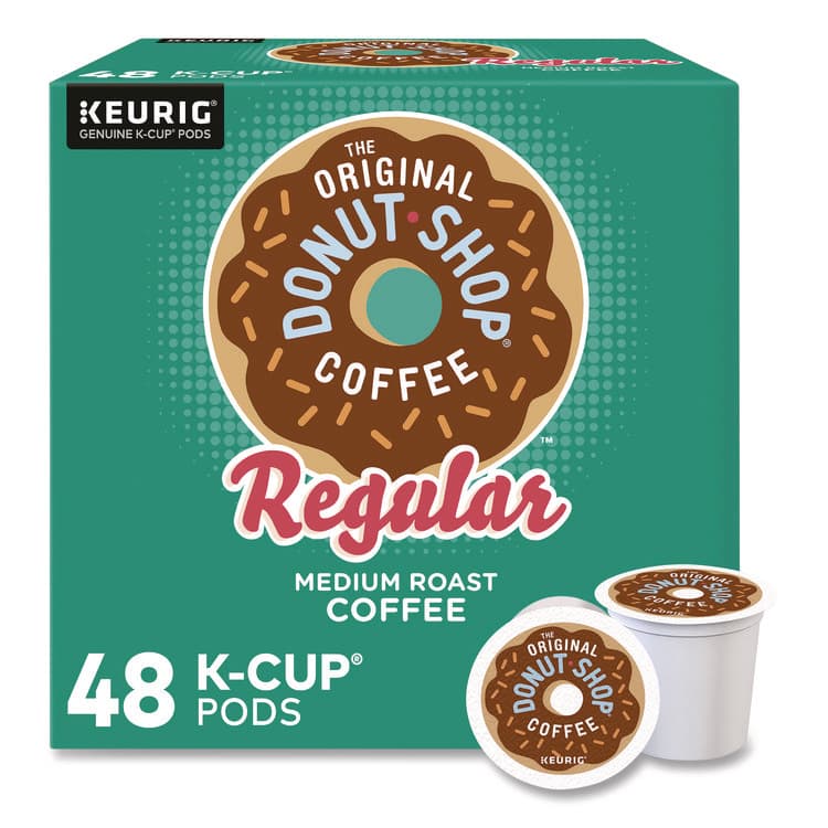 KEURIG DR PEPPER Donut Shop Coffee K-Cups, Regular, 0.39 oz, 48/Box (DSP1635475)