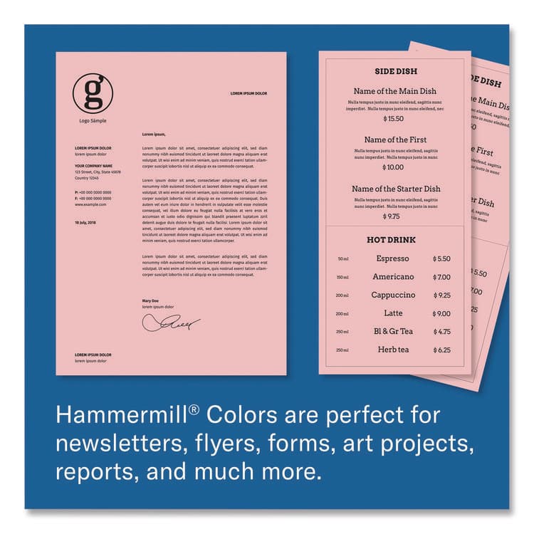 HAMMERMILL/HP EVERYDAY PAPERS Colors Print Paper, 24 lb Bond Weight, 8.5 x 11, Pink, 500/Ream (HAM104463RM) thumbnail 3