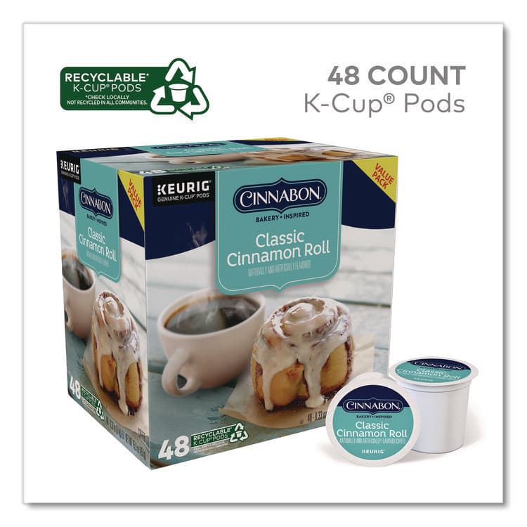 KEURIG DR PEPPER Classic Cinnamon Roll Coffee K-Cups, 0.33 oz, 48/Box (KEU24297522) thumbnail 2