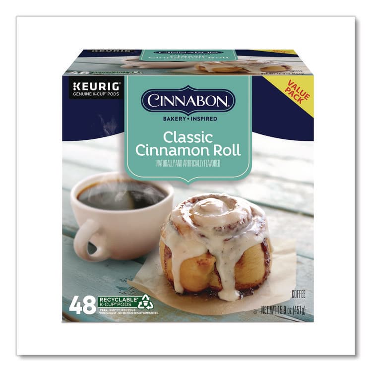 KEURIG DR PEPPER Classic Cinnamon Roll Coffee K-Cups, 0.33 oz, 48/Box (KEU24297522) thumbnail 4