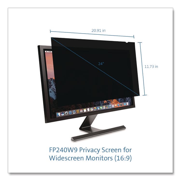 ACCO BRANDS, . Anti-Glare Reversible Privacy Screen for 24" Widescreen Flat Panel Monitor, 16:9 Aspect Ratio (KMWK52795WW) thumbnail 2