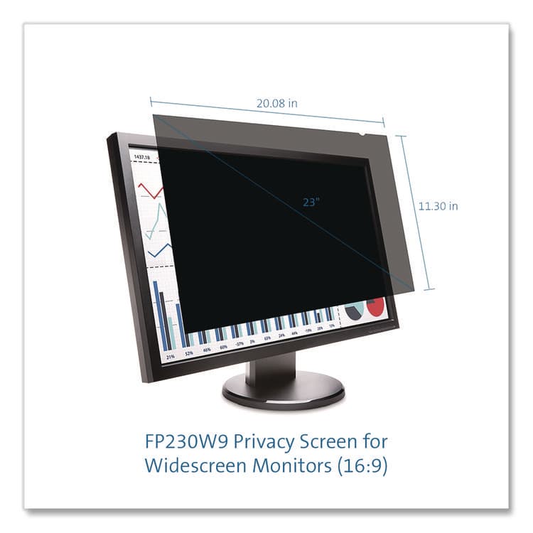 ACCO BRANDS, . Anti-Glare Reversible Privacy Screen for 23" Widescreen Flat Panel Monitor, 16:9 Aspect Ratio (KMWK55798WW) thumbnail 2