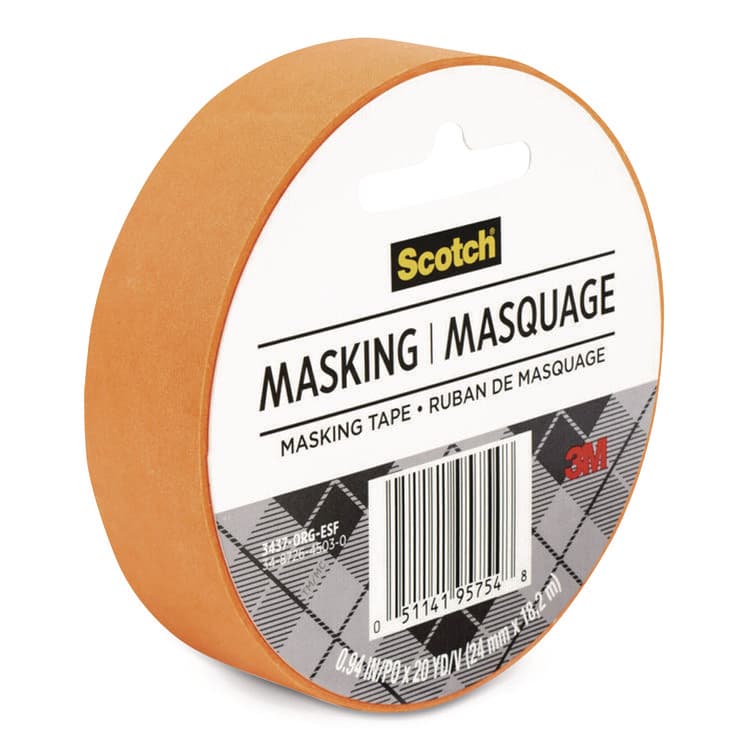 3M/COMMERCIAL TAPE DIV. Expressions Masking Tape, 3" Core, 0.94" x 20 yds, Tangerine (MMM3437ORG)