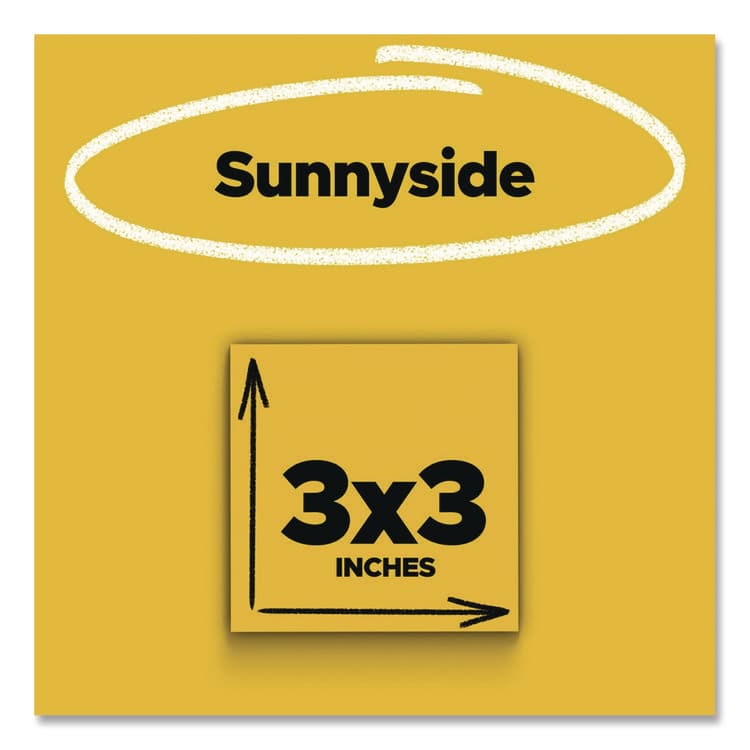 3M/COMMERCIAL TAPE DIV. Super Sticky Note Pads in Playful Primary Colors, 3 x 3, Sunnyside, 90 Sheets/Pad, 5 Pads/Pack (MMM6545SSY) thumbnail 2