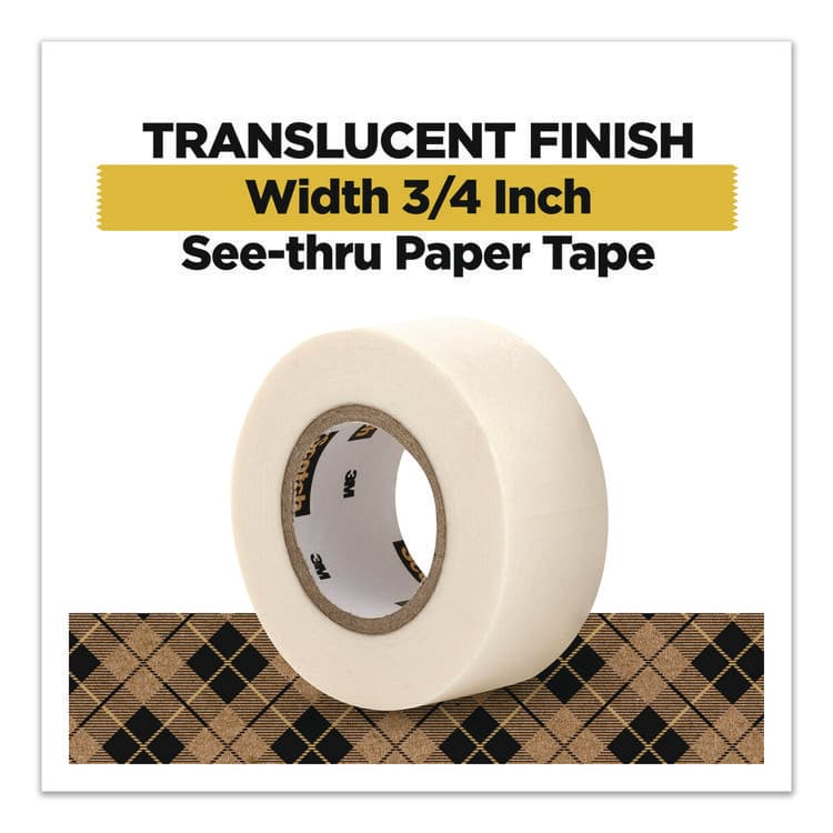 3M/COMMERCIAL TAPE DIV. Paper Tape, 3/4" x 600", White, 2/Pack (MMM8142PSR) thumbnail 2