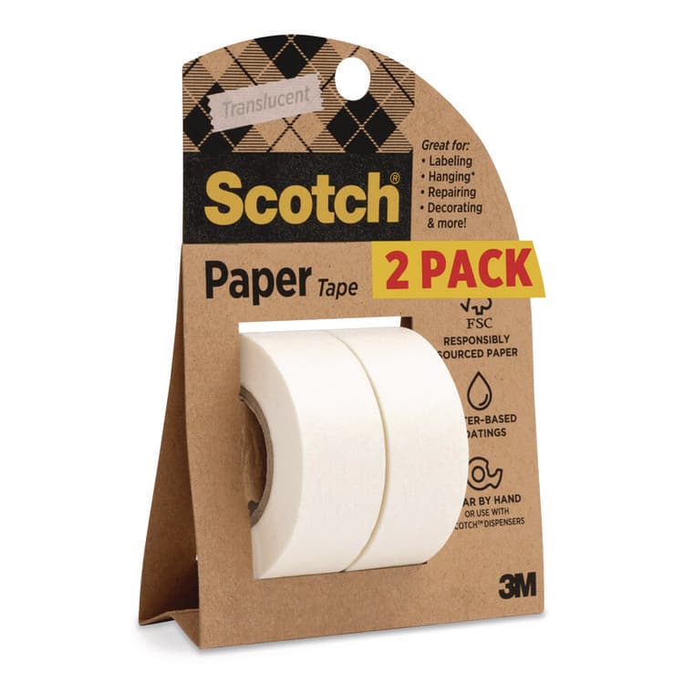 3M/COMMERCIAL TAPE DIV. Paper Tape, 3/4" x 600", White, 2/Pack (MMM8142PSR)
