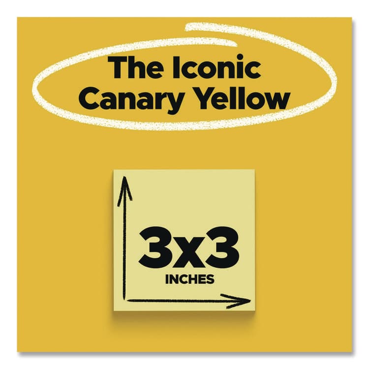 3M/COMMERCIAL TAPE DIV. Super Sticky Pads in Canary Yellow, 3 x 3, 90 Sheets/Pad, 10 Pads/Pack (MMM65410SSCY) thumbnail 2