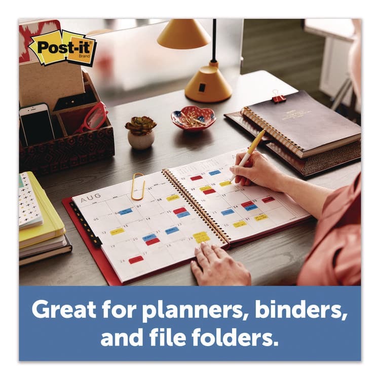 3M/COMMERCIAL TAPE DIV. 1" Plain Solid Color Tabs, 1/5-Cut, Assorted Colors, 1" Wide, 36/Pack (MMM70005179224) thumbnail 2