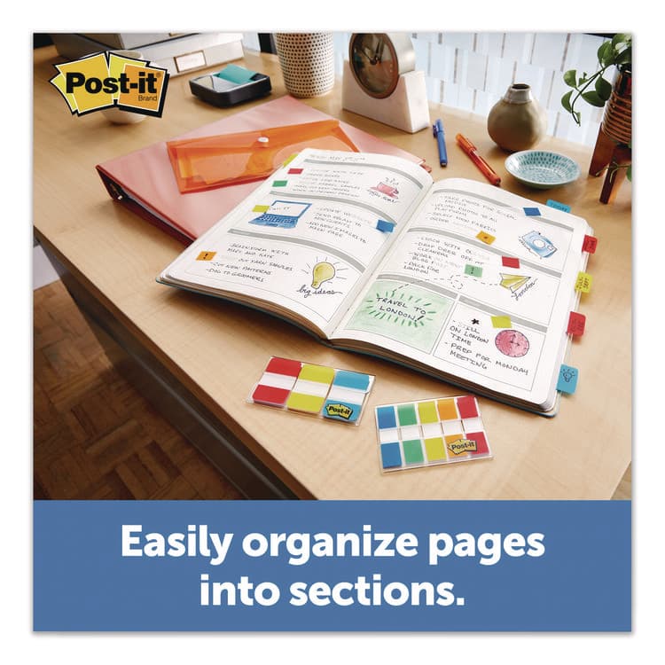 3M/COMMERCIAL TAPE DIV. 1" Plain Solid Color Tabs, 1/5-Cut, Assorted Colors, 1" Wide, 36/Pack (MMM70005179224) thumbnail 3