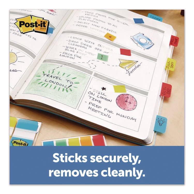 3M/COMMERCIAL TAPE DIV. 1" Plain Solid Color Tabs, 1/5-Cut, Assorted Colors, 1" Wide, 36/Pack (MMM70005179224) thumbnail 4