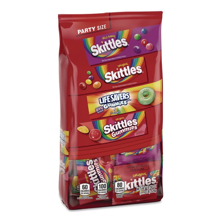 MARS, . Skittles, Skittles Gummies and Life Savers Gummies Party Pack, Assorted, 18.56 oz Bag (MRSMMM29716) thumbnail 3