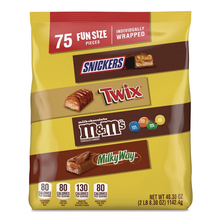MARS, . Fun Size Milk Chocolate Variety Pack, Assorted, 40.3 oz, 75 Pieces (MRSMMM59795)