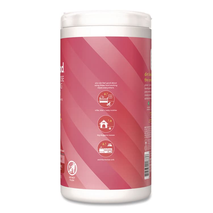 METHOD PRODUCTS . All Purpose Cleaning Wipes, 1 Ply, Pink Grapefruit, White, 70/Pack (MTH365347) thumbnail 3