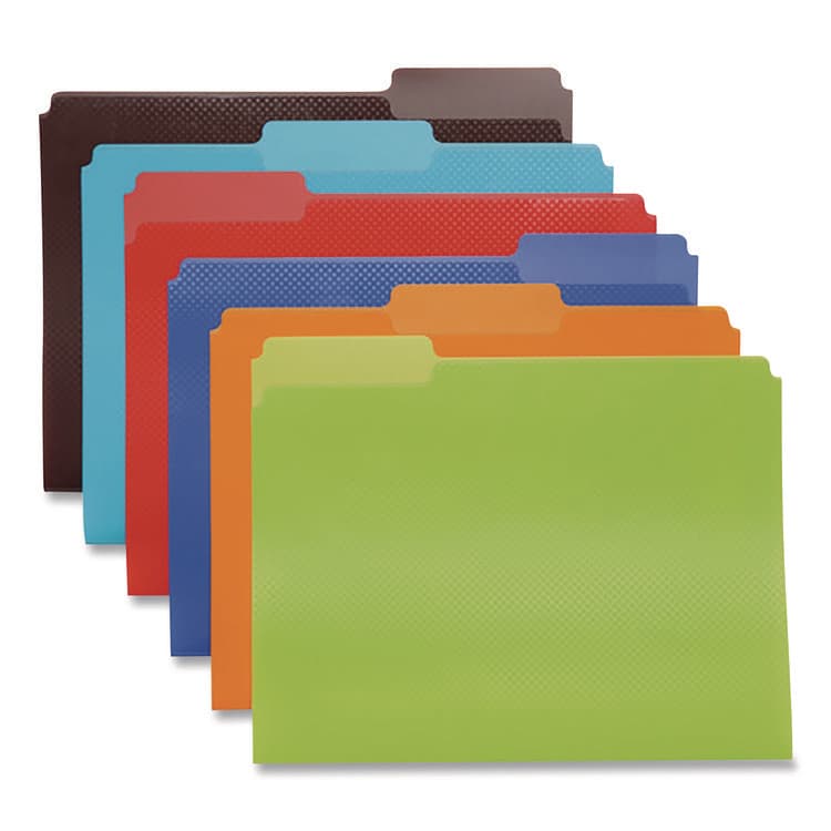 TOPS BUSINESS FORMS Colorful Poly File Folders, 1/3-Cut Tabs: Assorted, Letter Size, Assorted Colors, 24/Pack (OXF52004)
