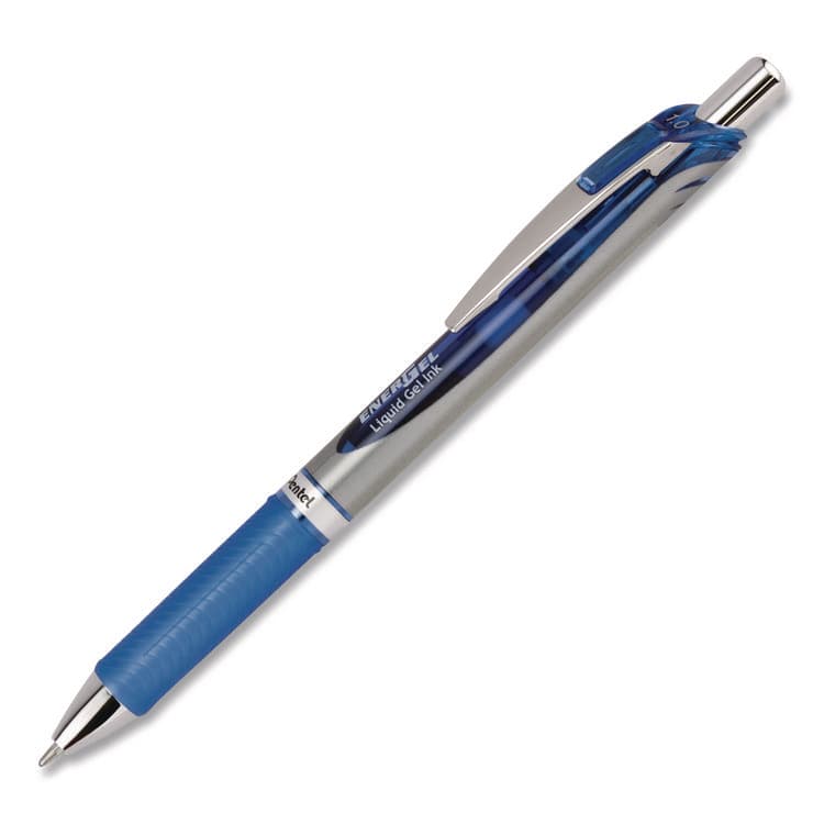 PENTEL OF AMERICA EnerGel RTX Gel Pen, Retractable, Bold 1 mm, Blue Ink, Blue/Gray Barrel, Dozen (PENBL80CDZ) thumbnail 2