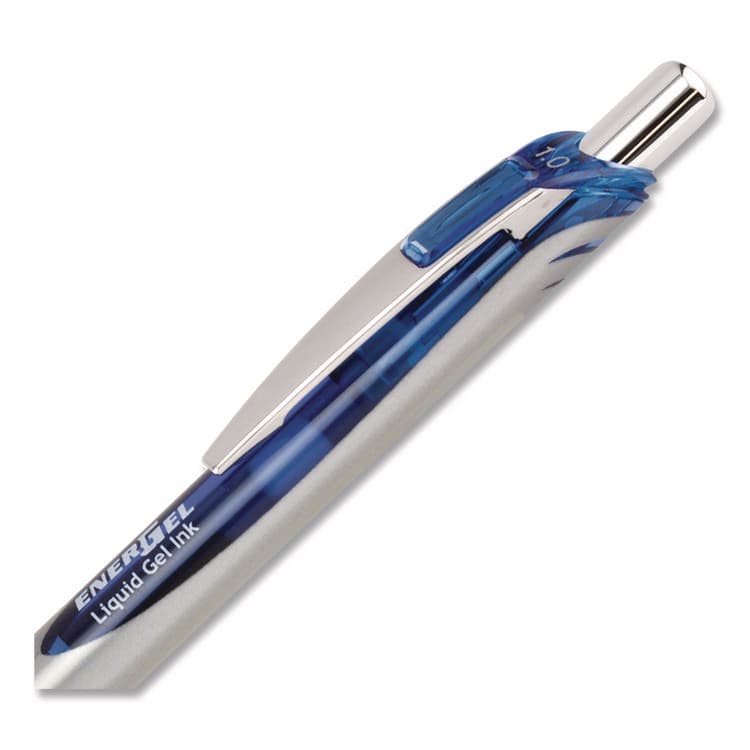 PENTEL OF AMERICA EnerGel RTX Gel Pen, Retractable, Bold 1 mm, Blue Ink, Blue/Gray Barrel, Dozen (PENBL80CDZ) thumbnail 4