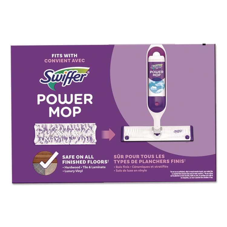 PROCTER & GAMBLE PowerMop Mopping Pads, 15.4 x 5.3, White/Purple, 8/Pack (PGC08189PK) thumbnail 3