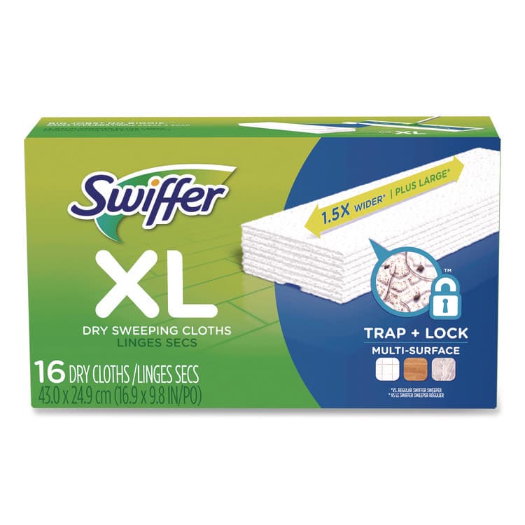 PROCTER & GAMBLE Sweeper XL Dry Refill Cloths, 16.9 x 9.8, White, 16/Box (PGC33903)