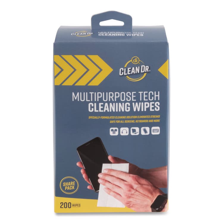 DIGITAL INNOVATIONS ScreenDr Multipurpose Tech Cleaning Wipes, 7 x 4, Unscented, White, 200/Pack (ASP32694)