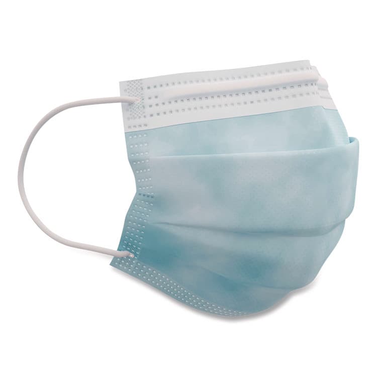 MEDICOM Three-Ply Disposable Face Mask, Paper, One Size Fits Most, 50/Box (PRD214115CAN)