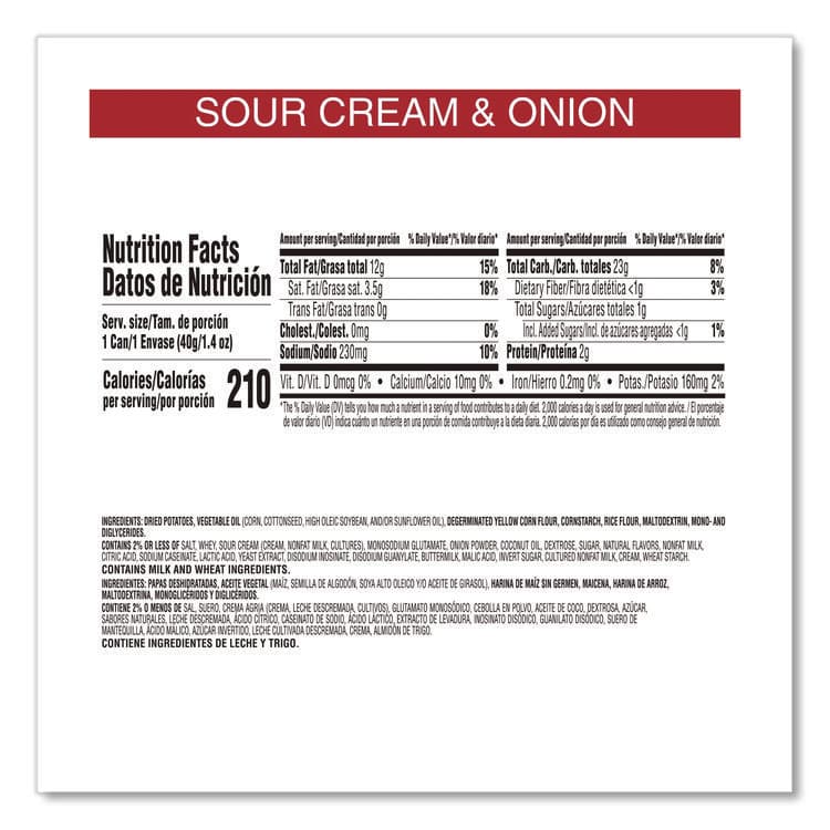 KELLOGG'S Grab and Go sour Cream and Onion Crisps, 1.4 oz Cans, 12/Box (PRGKEE16673) thumbnail 4