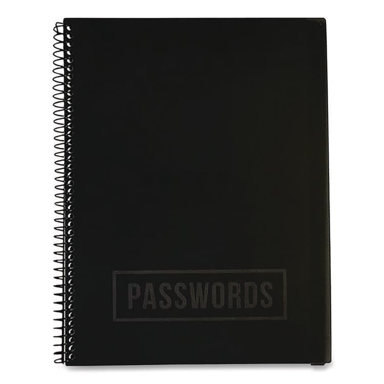 RE-FOCUS THE CREATIVE OFFICE Large Password Log Book, User-Name/Password Format, Black Cover, (48) 10 x 7.5 Sheets (RFCLARGEPWBOOKB)