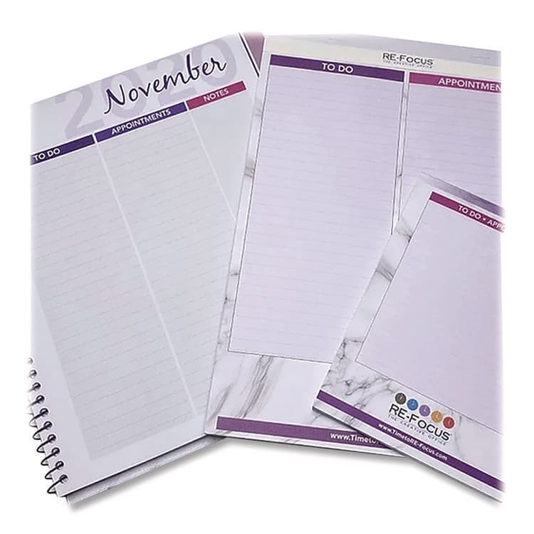 RE-FOCUS THE CREATIVE OFFICE Premium Legal To-Do/Appointment List Pads, List Format, (30) Light Purple/Dark Purple/White Marble 8.5 x 11 Sheets, 2/Pack (RFCPINKLEGALPAD) thumbnail 2