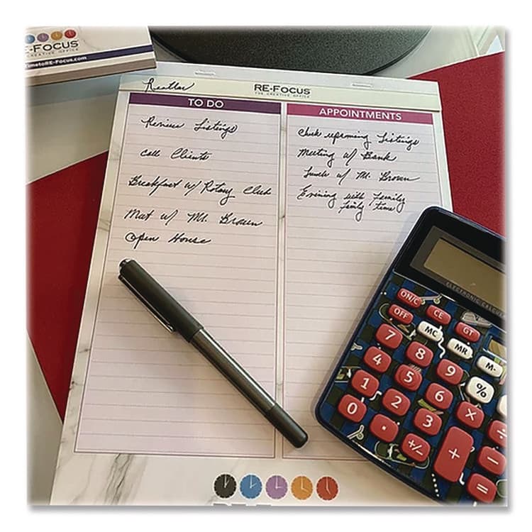 RE-FOCUS THE CREATIVE OFFICE Premium Legal To-Do/Appointment List Pads, List Format, (30) Light Purple/Dark Purple/White Marble 8.5 x 11 Sheets, 2/Pack (RFCPINKLEGALPAD) thumbnail 3