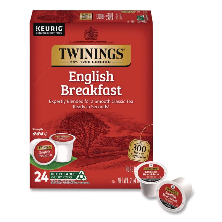 KEURIG DR PEPPER Tea K-Cups, English Breakfast. 0.11, 24/Box (TWGTNA85780)