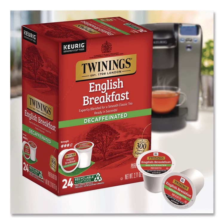 KEURIG DR PEPPER Tea K-Cups, English Breakfast Decaf, 0.11 oz, 24/Box (TWGTNA85784) thumbnail 4