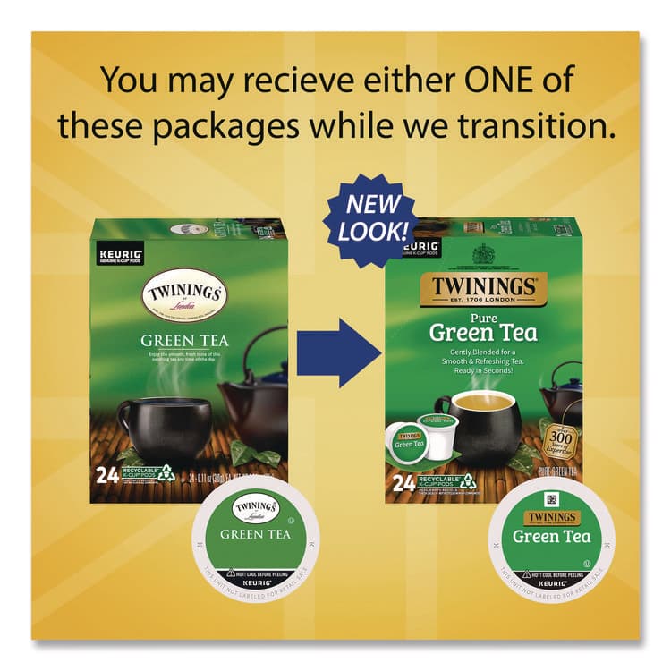 KEURIG DR PEPPER Tea K-Cups, Green Tea, 0.11 oz, 24/Box (TWGTNA85788) thumbnail 2