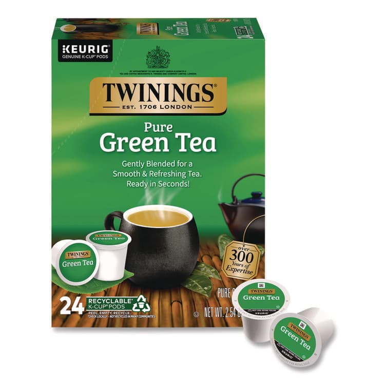 KEURIG DR PEPPER Tea K-Cups, Green Tea, 0.11 oz, 24/Box (TWGTNA85788)