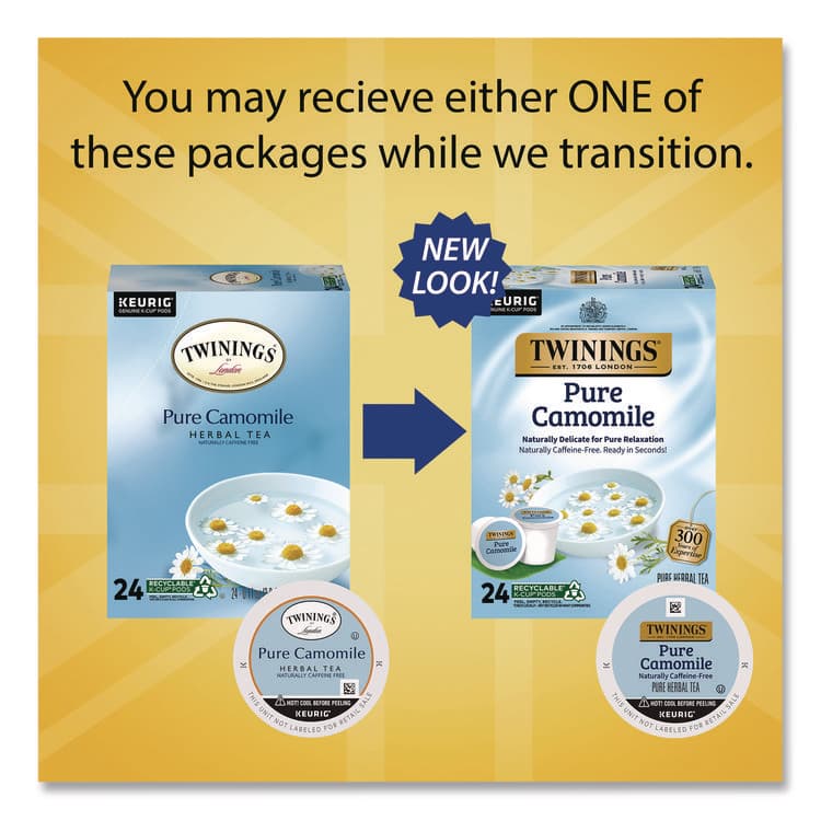 KEURIG DR PEPPER Tea K-Cups, Pure Camomile, 0.11 oz, 24/Box (TWGTNA85790) thumbnail 2