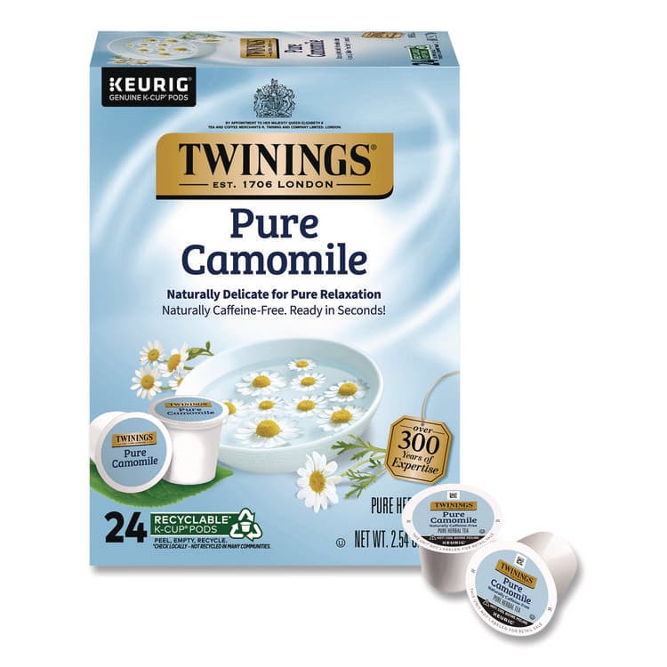 KEURIG DR PEPPER Tea K-Cups, Pure Camomile, 0.11 oz, 24/Box (TWGTNA85790)