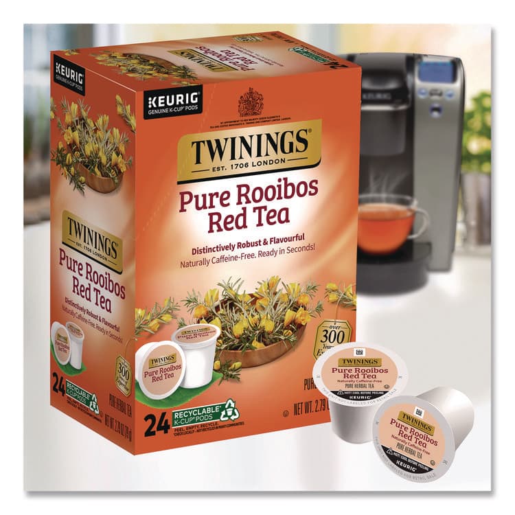 KEURIG DR PEPPER Tea K-Cups, Pure Rooibos Red Tea, 0.12 oz, 24/Box (TWGTNA85791) thumbnail 4