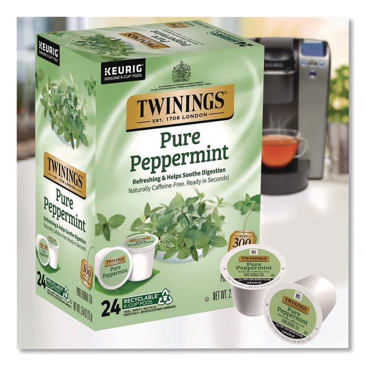 KEURIG DR PEPPER Tea K-Cups, Pure Peppermint, 0.11 oz, 24/Box (TWGTNA85813) thumbnail 4