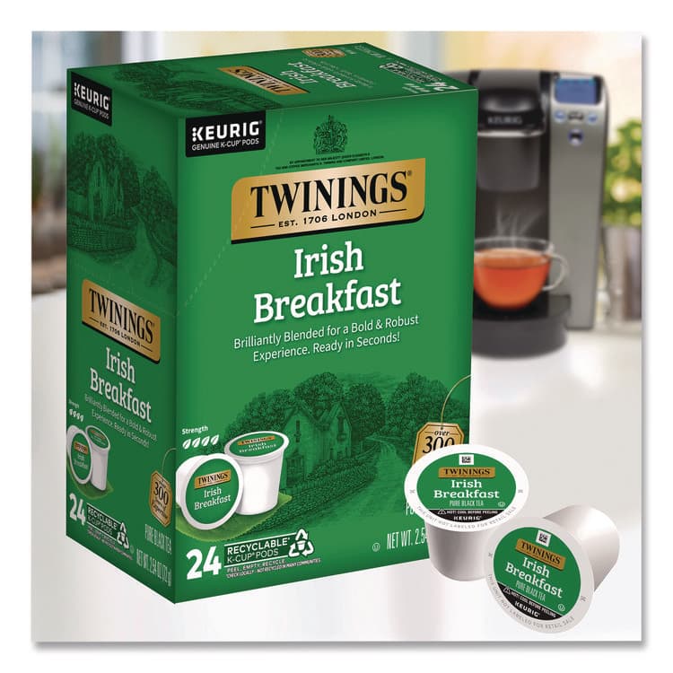 KEURIG DR PEPPER Tea K-Cups, Irish Breakfast, 0.11 oz, 24/Box (TWGTNA87303) thumbnail 4