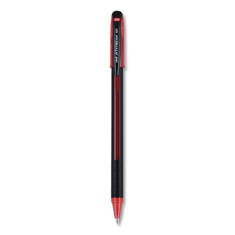 UNI Jetstream 101 Hybrid Gel Pen, Stick, Bold 1 mm, Red Ink, Black/Red Barrel, Dozen (UBC1768013) thumbnail 3