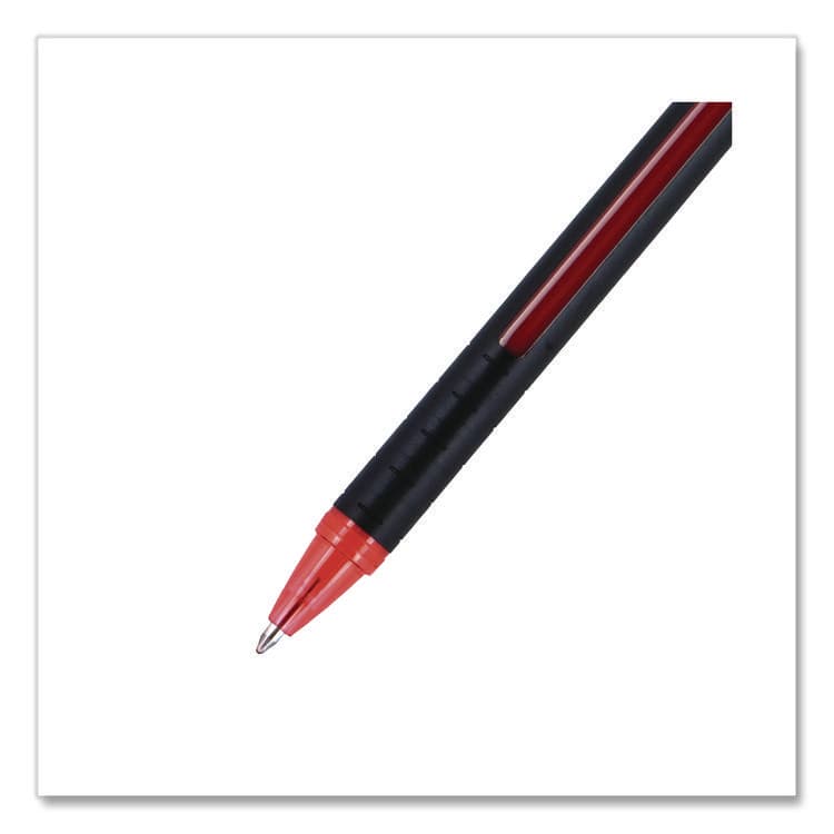 UNI Jetstream 101 Hybrid Gel Pen, Stick, Bold 1 mm, Red Ink, Black/Red Barrel, Dozen (UBC1768013) thumbnail 4