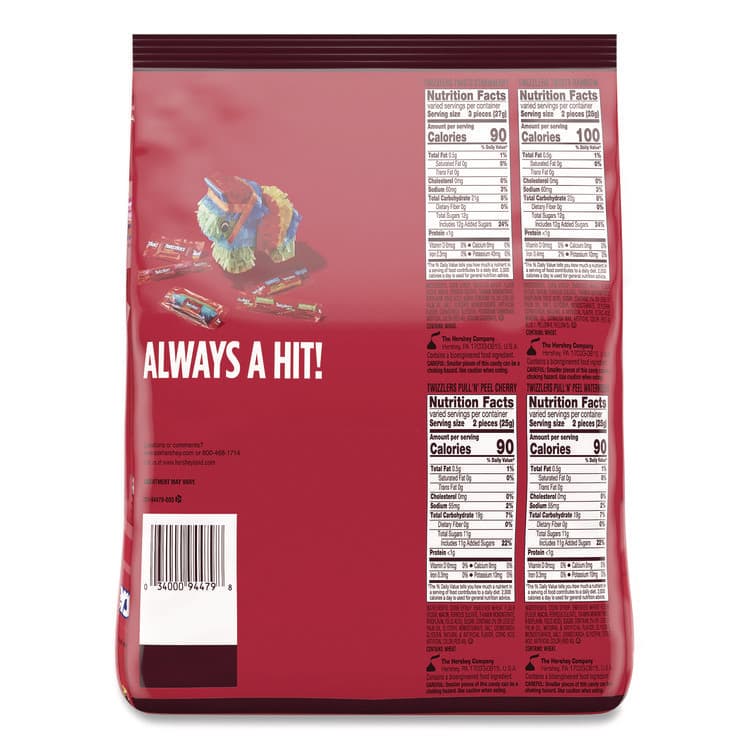 THE HERSHEY COMPANY Chewy Candy Pack, Assorted Flavors, 46.34 oz Bag (TWZHEC94479) thumbnail 3