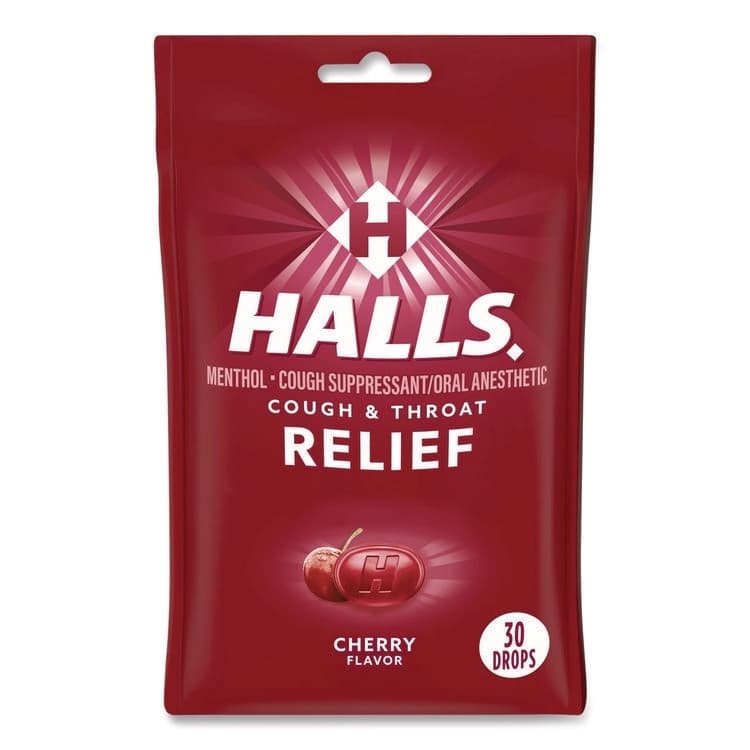 MONDELEZ INTERNATIONAL Relief Menthol Cough Suppressant - Oral Anesthetic, Cherry, 30/Pack (LIL621825221OWN)